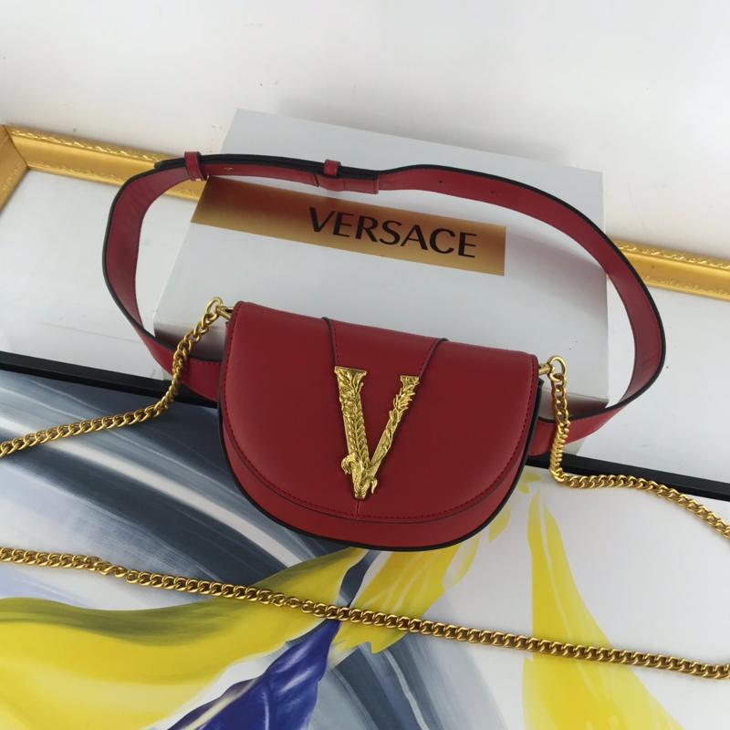 Versace Chain Handbags DV3G984 Plain Red